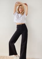 Παντελόνι τζιν wide leg με ξέφτια