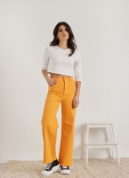 Παντελόνι τζιν wide leg με ξέφτια