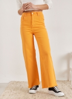 Παντελόνι τζιν wide leg με ξέφτια