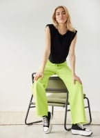 Παντελόνι τζιν wide leg με ξέφτια