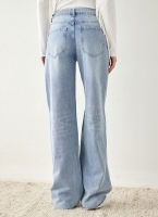 Παντελόνι τζιν wide leg με ξέφτια