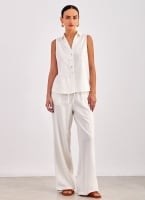 Παντελόνι wide leg με λινό ONLY 15291807