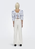 Παντελόνι wide leg με λινό ONLY 15291807