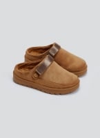Παντόφλες suede με velcro και συννθετική γούνα ERYNN