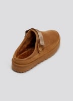 Παντόφλες suede με velcro και συννθετική γούνα ERYNN