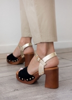 Πέδιλα crossover suede με τρουκς ERYNN
