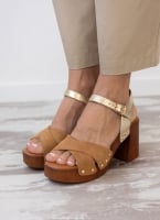 Πέδιλα crossover suede με τρουκς ERYNN