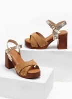 Πέδιλα crossover suede με τρουκς ERYNN