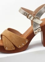 Πέδιλα crossover suede με τρουκς ERYNN