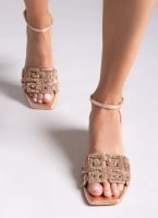 Πέδιλα δερμάτινα με στρας φάσα Iris sandals