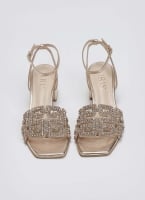 Πέδιλα δερμάτινα με στρας φάσα Iris sandals