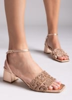 Πέδιλα δερμάτινα με στρας φάσα Iris sandals