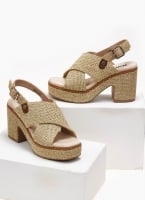 Πέδιλα platforms από ψάθα Refresh 171790