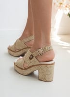 Πέδιλα platforms από ψάθα Refresh 171790
