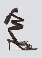 Πέδιλα σατέν με κορδέλα και print CORINA