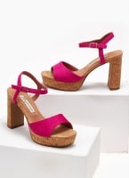 Πέδιλα suede με φελλό MARIAMARE