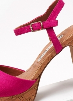 Πέδιλα suede με φελλό MARIAMARE