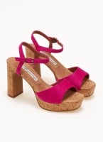 Πέδιλα suede με φελλό MARIAMARE