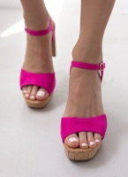 Πέδιλα suede με φελλό MARIAMARE