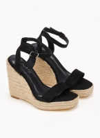 Πλατφόρμες suede με μπαρέτα