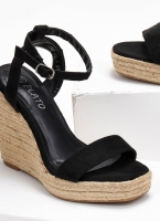Πλατφόρμες suede με μπαρέτα