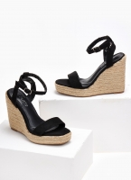 Πλατφόρμες suede με μπαρέτα