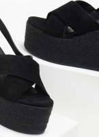 Πλατφόρμες suede με σχοινί στη σόλα