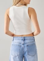 Crop top με λεπτή πλέξη