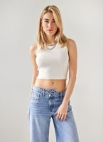 Crop top με λεπτή πλέξη