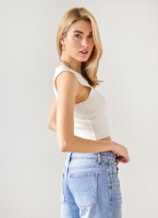 Crop top με λεπτή πλέξη