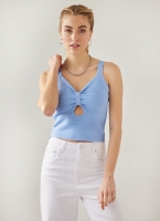Crop top πλεκτό με άνοιγμα