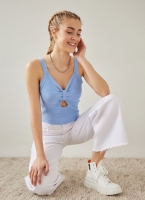 Crop top πλεκτό με άνοιγμα