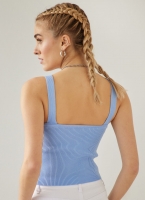 Crop top πλεκτό με άνοιγμα