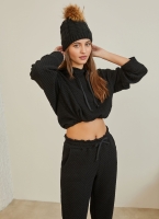 Πλεκτός σκούφος με fleece επένδυση