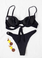 Ψηλόμεσο γκοφρέ bikini με μπανέλα