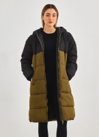 Puffer μπουφάν με κουκούλα και διχρωμία Pieces 17131176