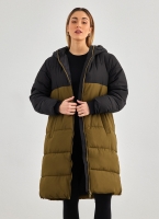 Puffer μπουφάν με κουκούλα και διχρωμία Pieces 17131176