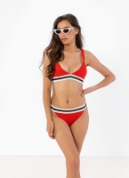 Ριπ bikini με μπουστάκι και λάστιχο με ρίγα