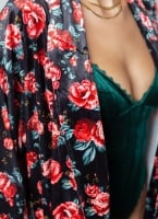 Ρόμπα velvet με λουλούδια