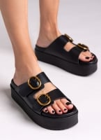 Σανδάλια δερμάτινα flatforms ATENEO