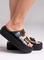 Σανδάλια δερμάτινα flatforms ATENEO