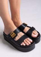 Σανδάλια δερμάτινα flatforms ATENEO