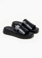 Σανδάλια δερμάτινα flatforms estil