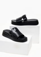 Σανδάλια δερμάτινα flatforms estil