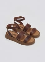 Σανδάλια δερμάτινα flatforms Estil
