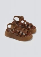Σανδάλια δερμάτινα flatforms gladiator Estil