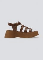 Σανδάλια δερμάτινα flatforms gladiator Estil