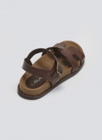 Σανδάλια δερμάτινα flatforms με μπαρέτα Carad