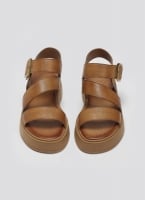 Σανδάλια δερμάτινα flatforms με τοκά TFP