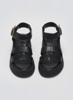 Σανδάλια δερμάτινα flatforms με τοκά TFP